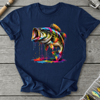 Bass Ink Drip T-Shirt in Navy | River Giants Club