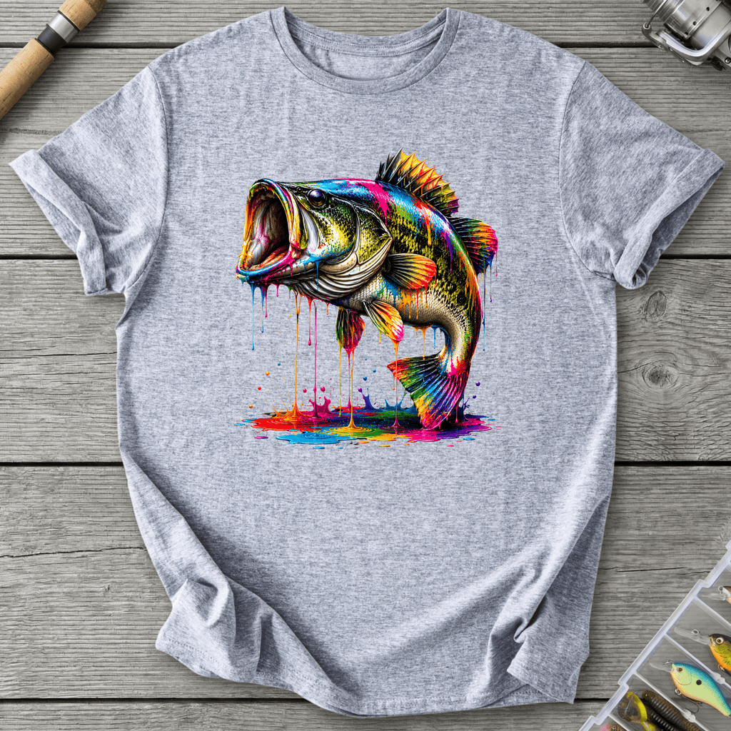 Bass Ink Drip T-Shirt in Sport Grey | River Giants Club