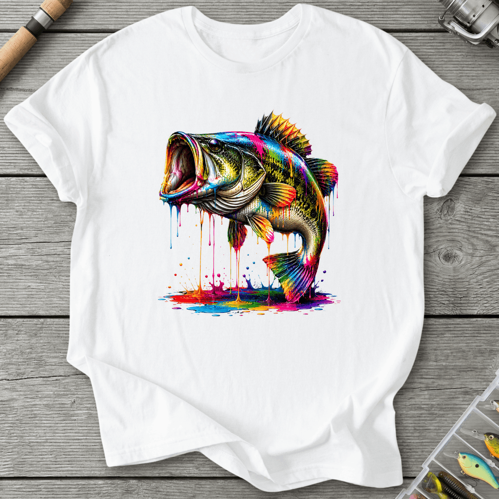 Bass Ink Drip T-Shirt in White | River Giants Club