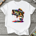 Bass Ink Drip T-Shirt in White | River Giants Club