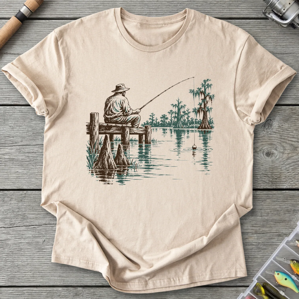 Bayou Dockside Fishing T-Shirt in Sand | River Giants Club