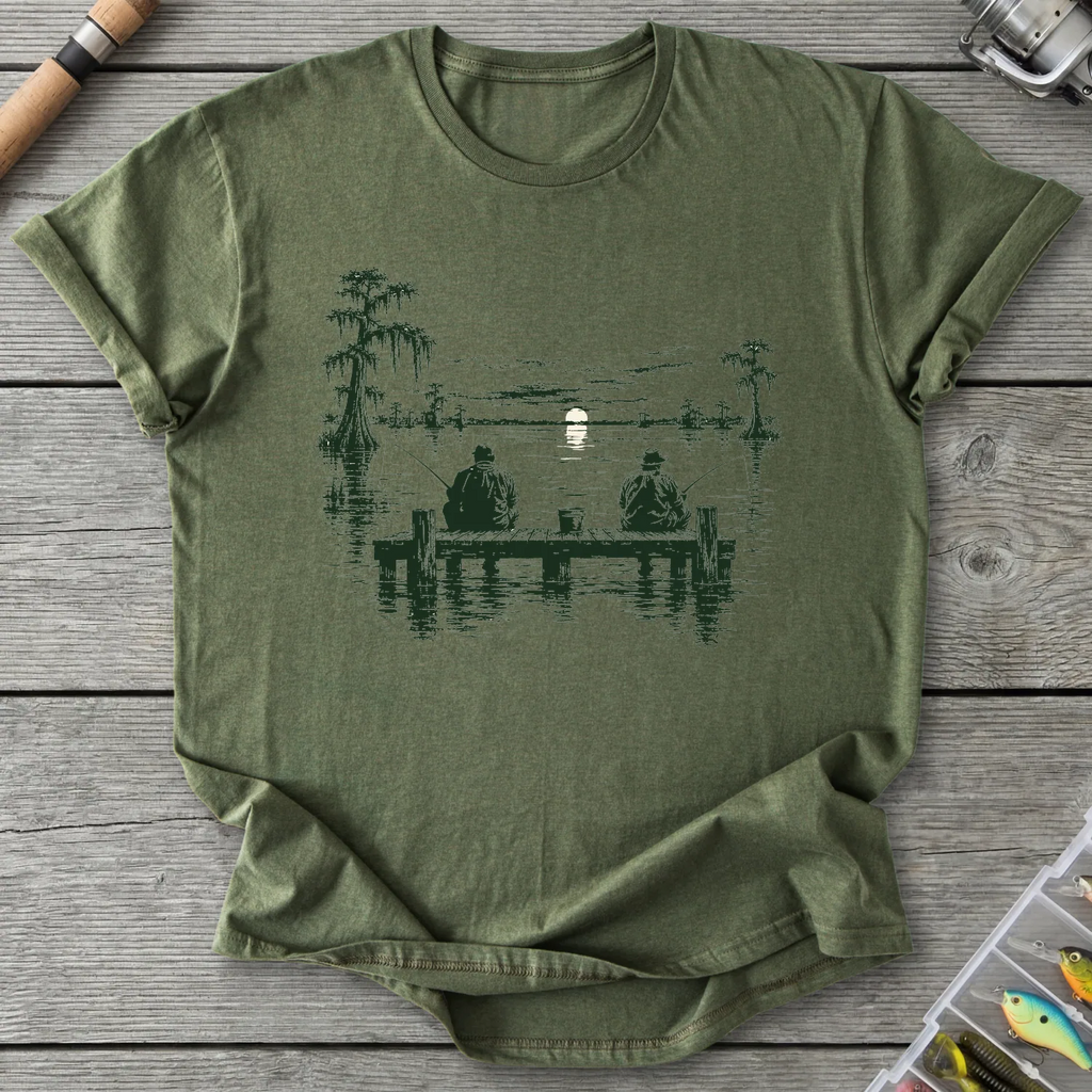 Bayou Fishing Buddies T-Shirt in Military Green | River Giants Club