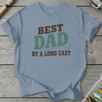 Best Dad By A Long Cast T-Shirt in Stone Blue | River Giants Club