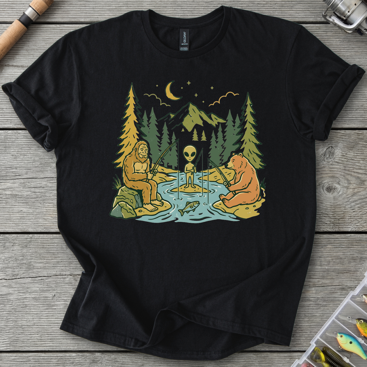 Best Friends Fishing T-Shirt in Black | River Giants Club