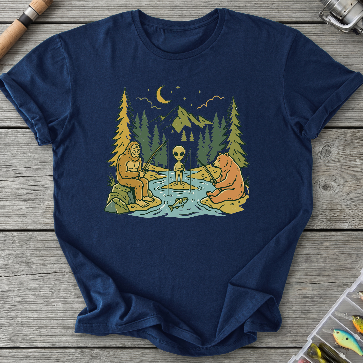 Best Friends Fishing T-Shirt in Navy | River Giants Club