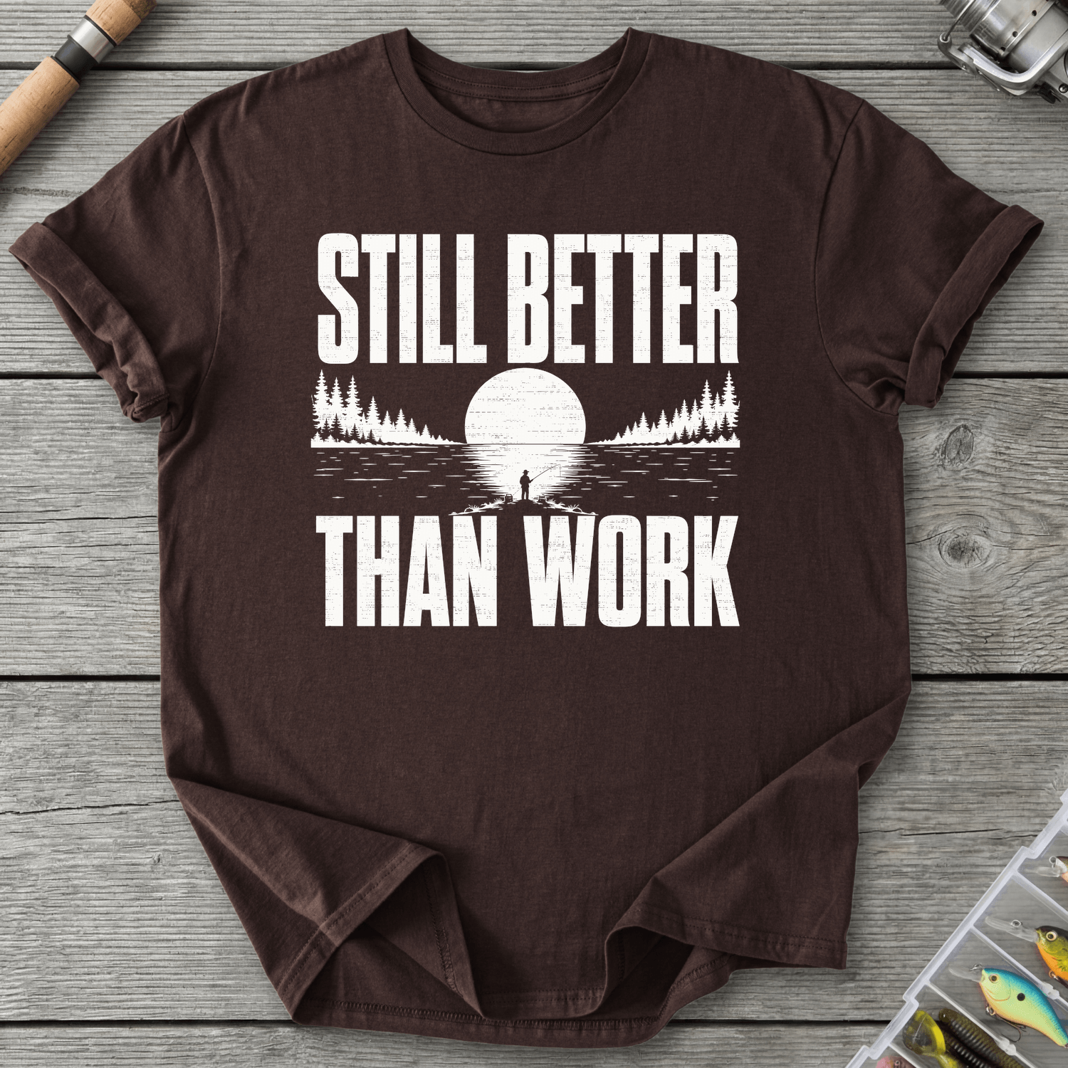 Better Than Work T-Shirt in Dark Chocolate | River Giants Club
