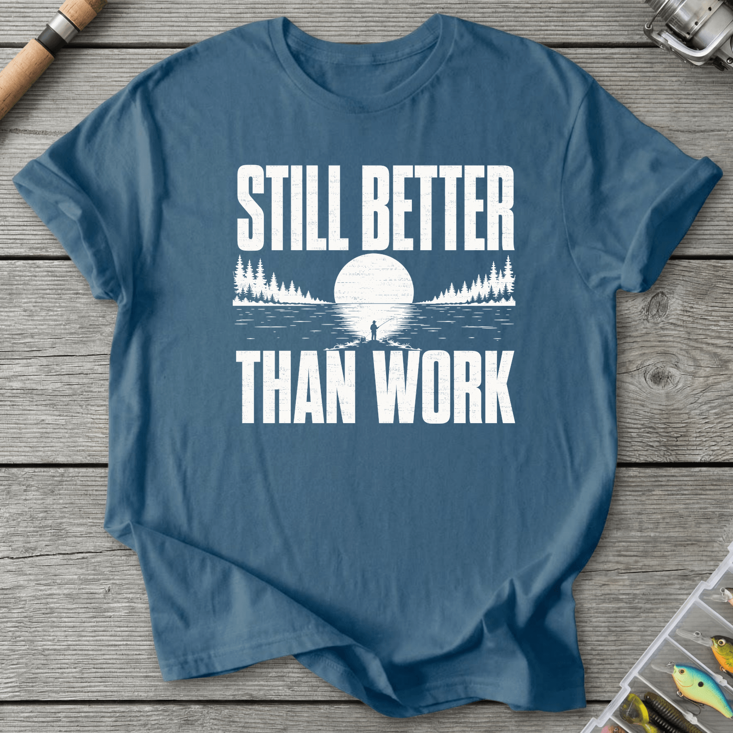 Better Than Work T-Shirt in Indigo Blue | River Giants Club