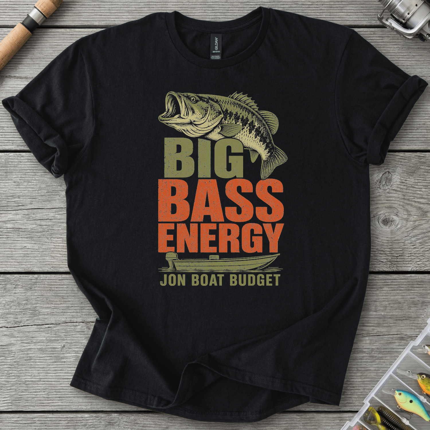 Big Bass Energy T-Shirt in Black | River Giants Club
