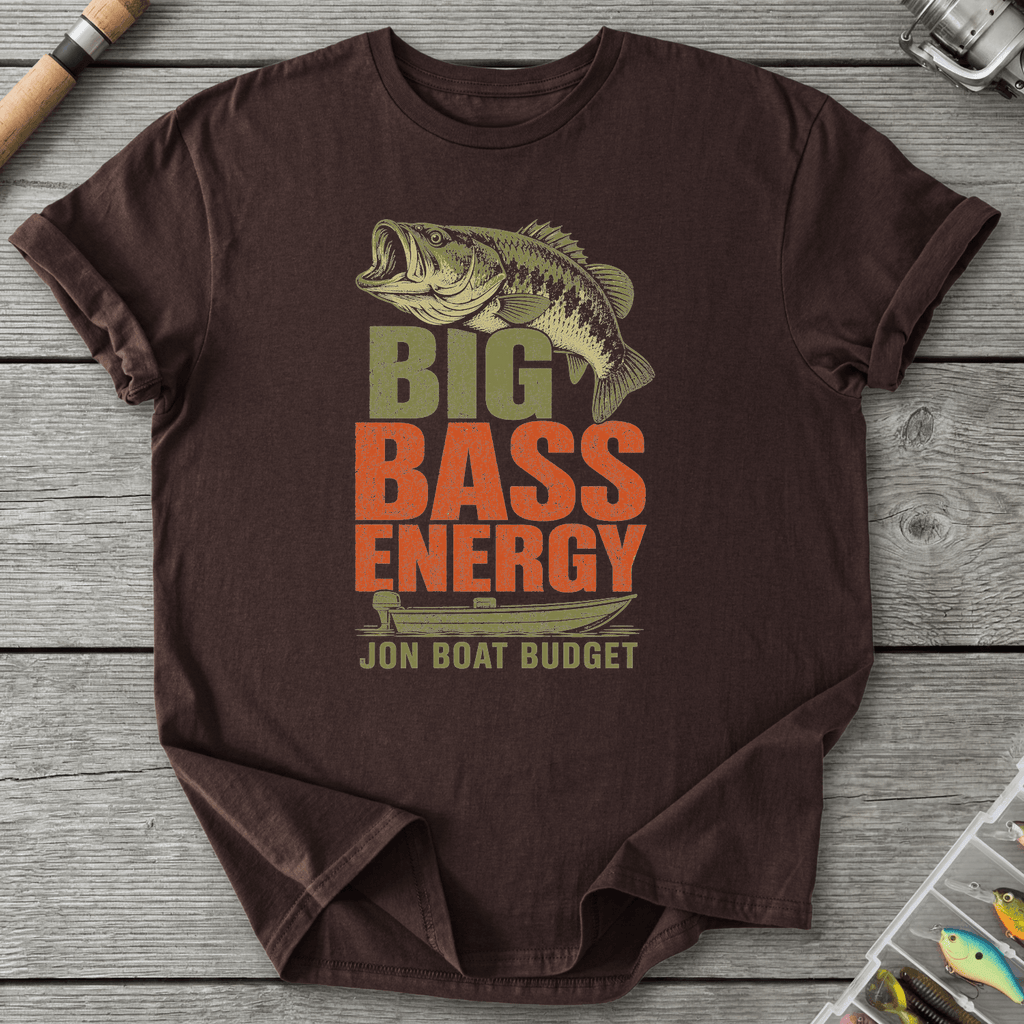 Big Bass Energy T-Shirt in Dark Chocolate | River Giants Club