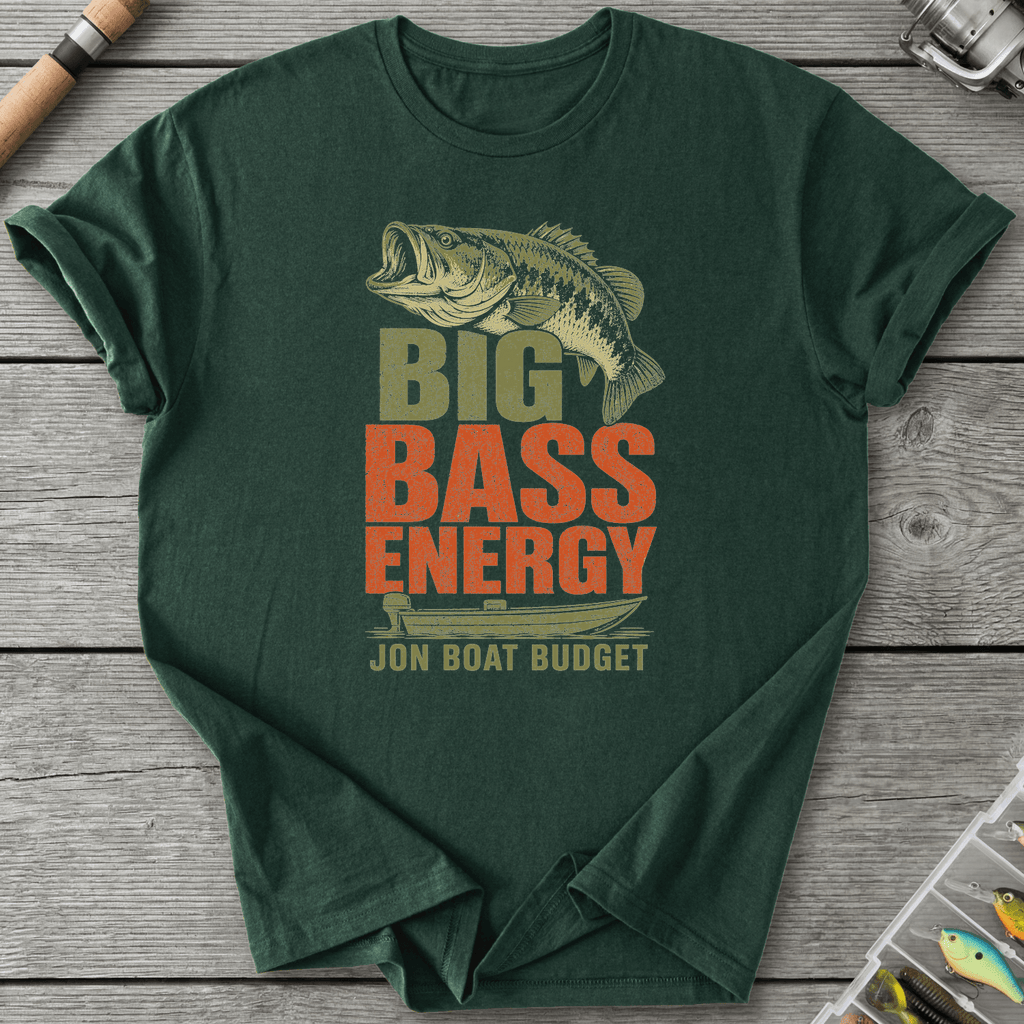 Big Bass Energy T-Shirt in Forest Green | River Giants Club