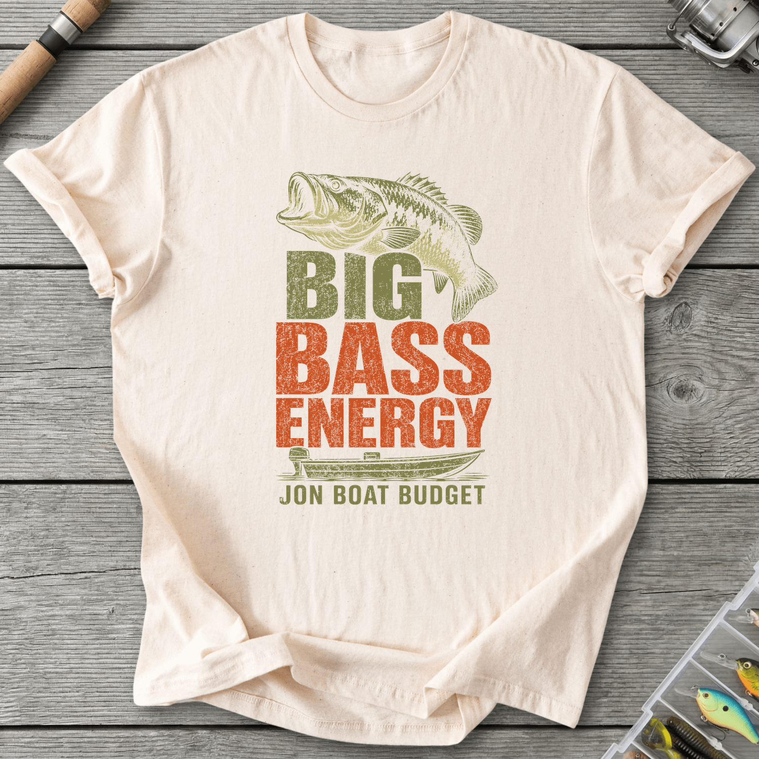 Big Bass Energy T-Shirt in Natural | River Giants Club