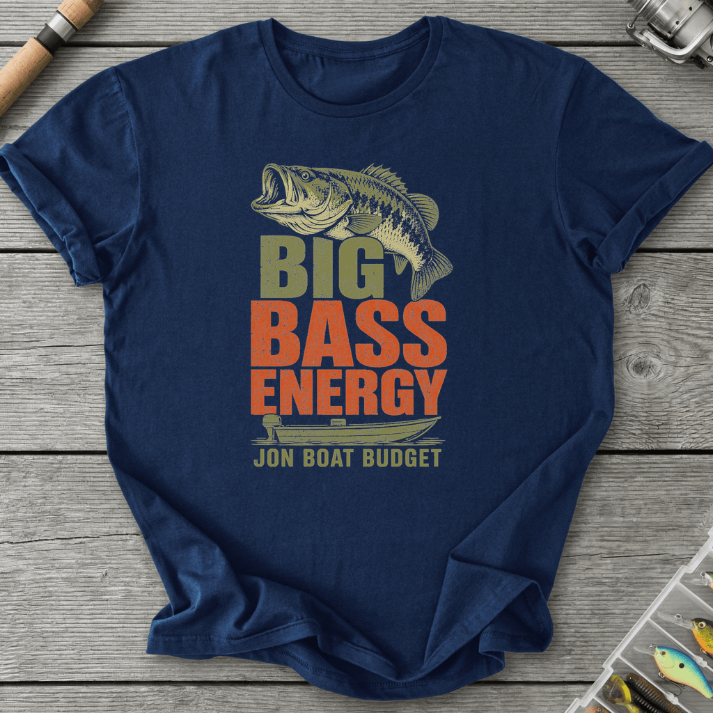 Big Bass Energy T-Shirt in Navy | River Giants Club