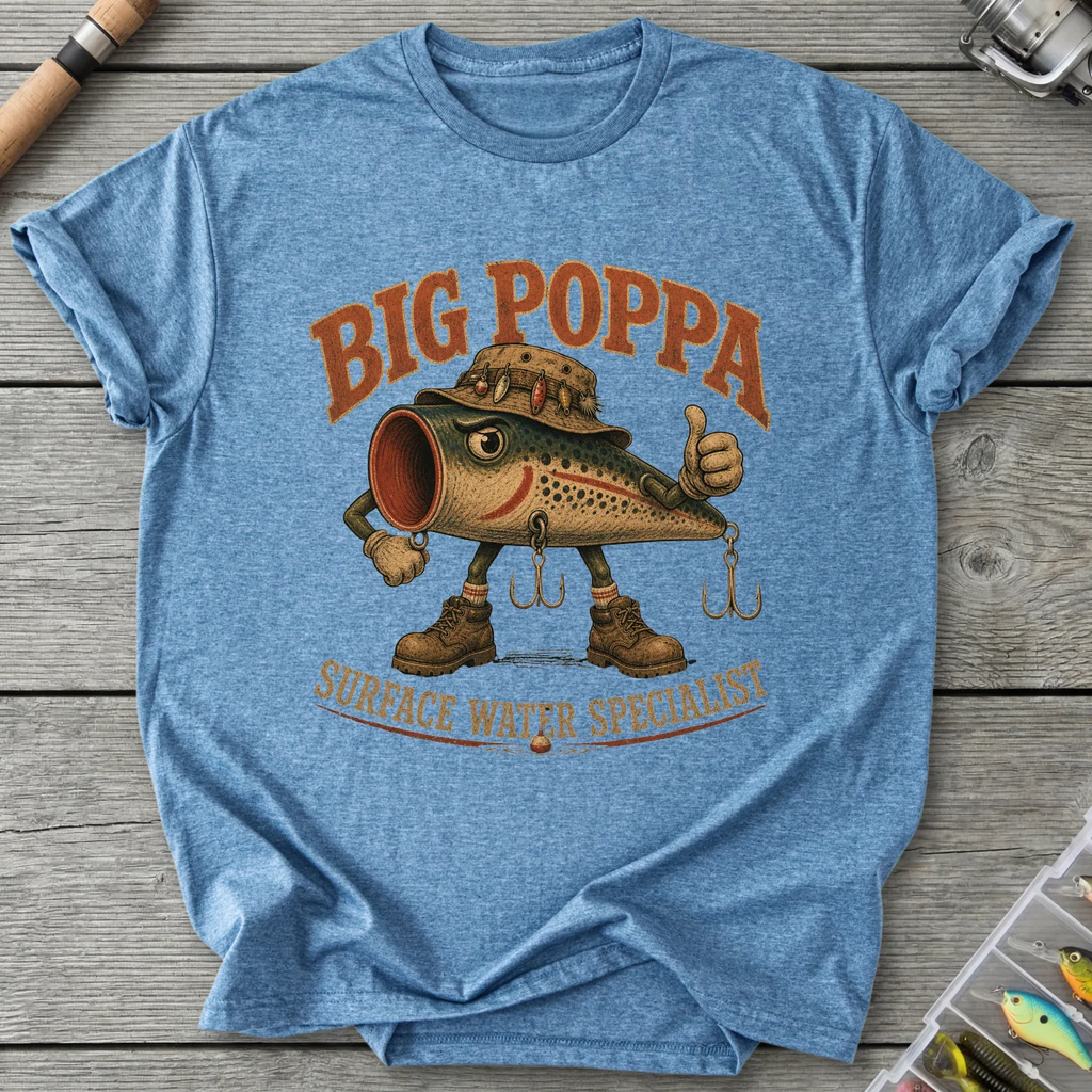Big Poppa T-Shirt in Heather Indigo | River Giants Club