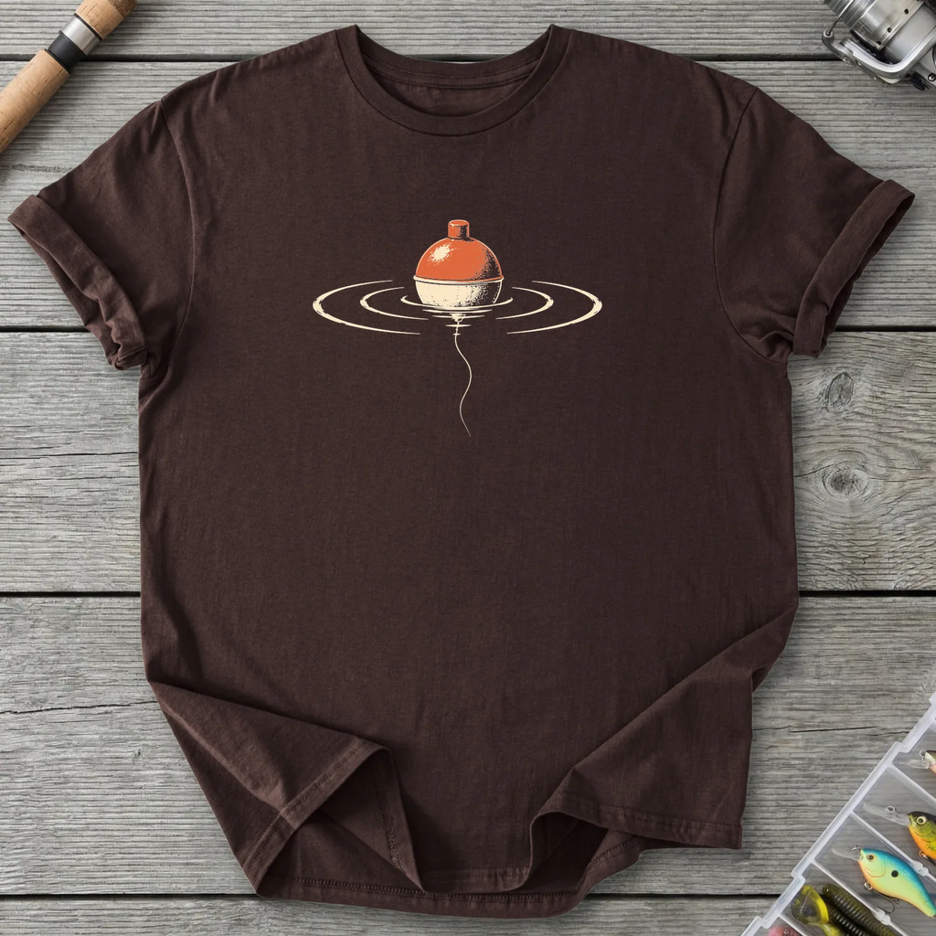 Bobber in Quiet Ripples T-Shirt in Dark Chocolate | River Giants Club