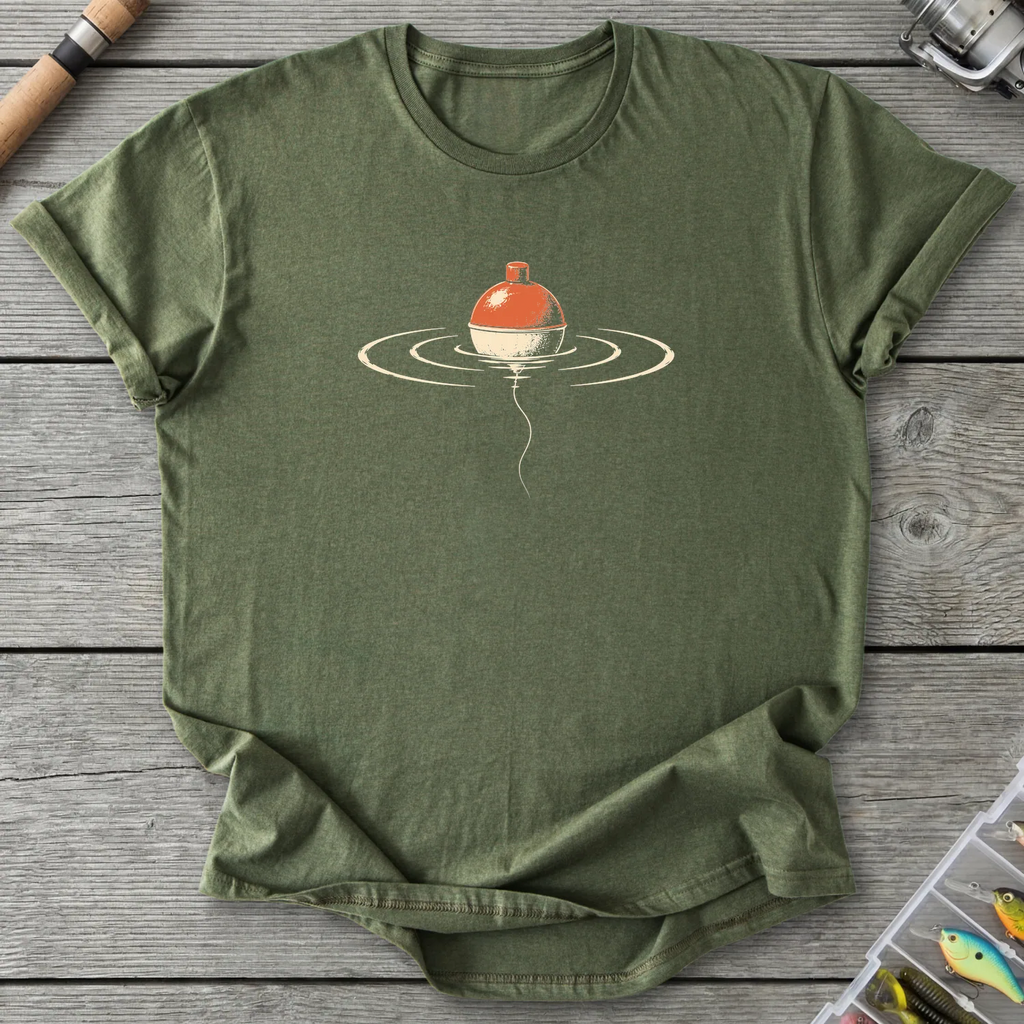 Bobber in Quiet Ripples T-Shirt in Military Green | River Giants Club