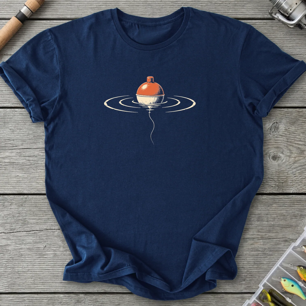Bobber in Quiet Ripples T-Shirt in Navy | River Giants Club