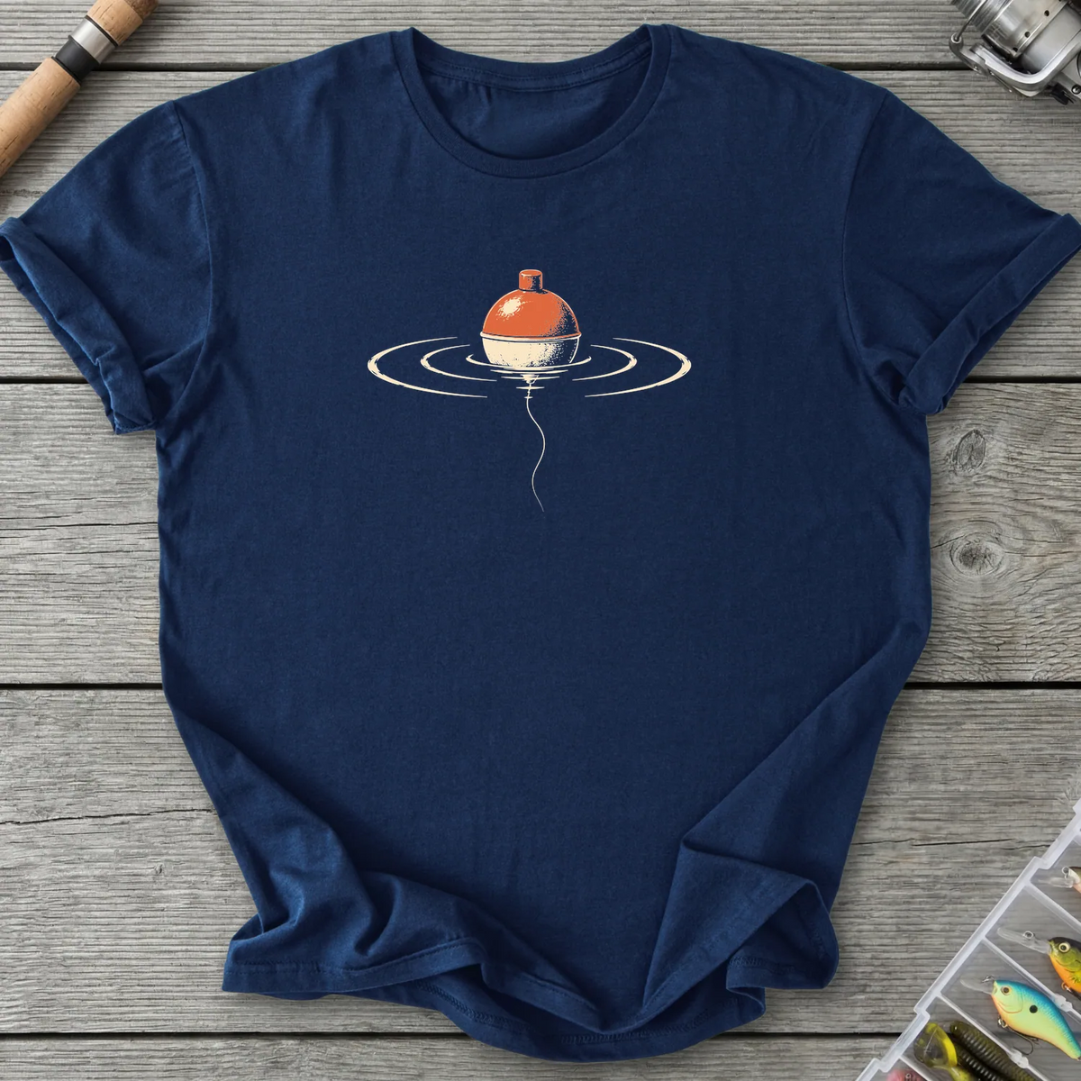 Bobber in Quiet Ripples T-Shirt in Navy | River Giants Club