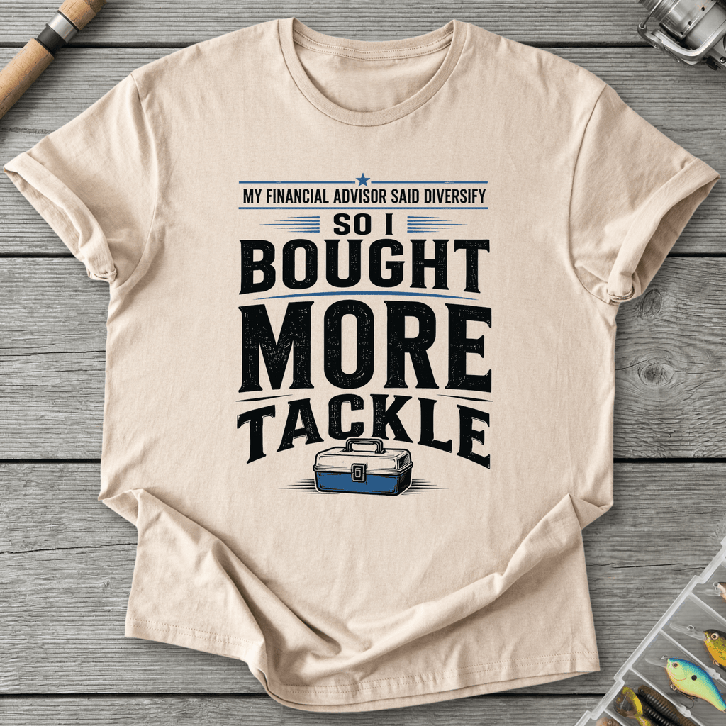 Bought More Tackle T-Shirt in Sand | River Giants Club