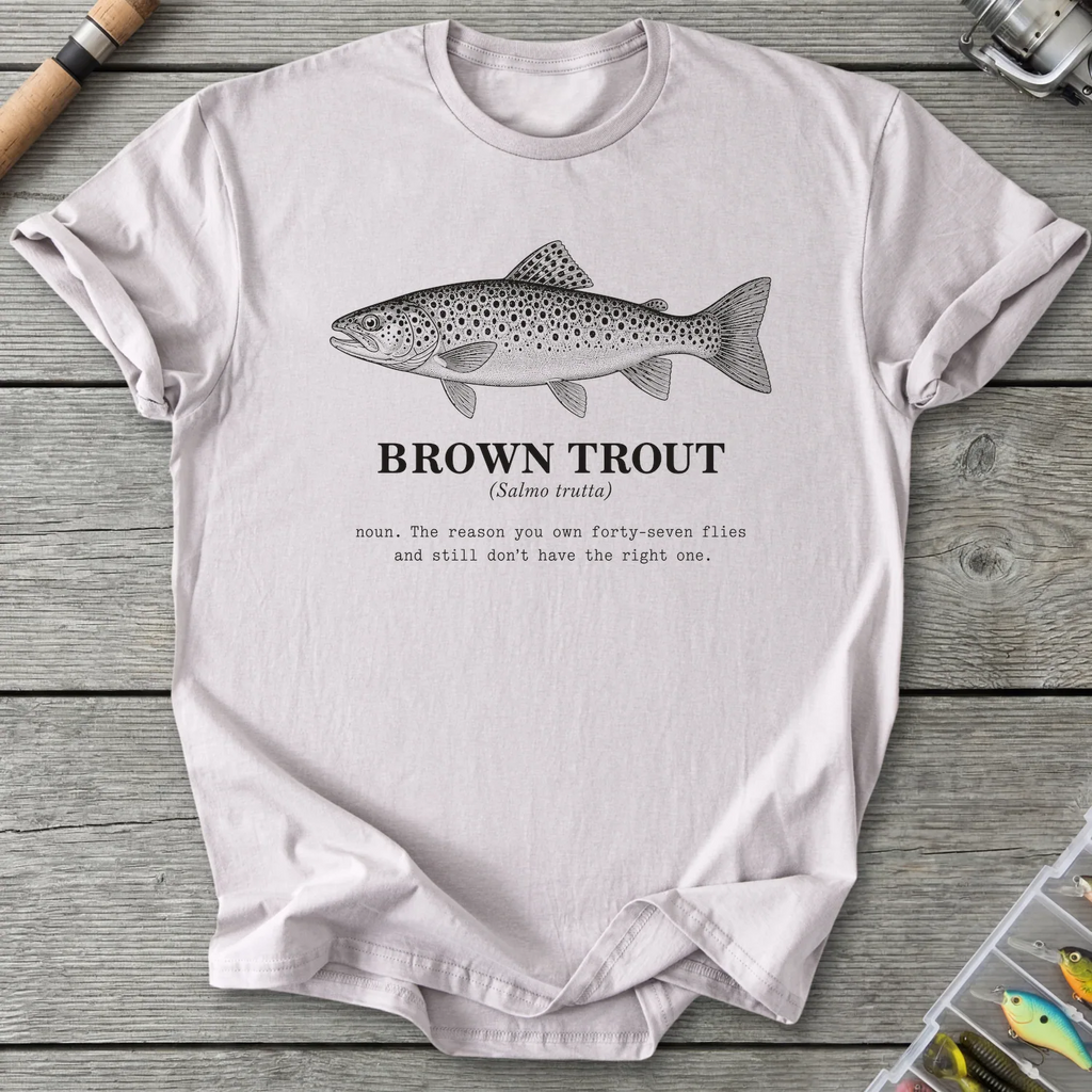BROWN TROUT Definition T-Shirt in Ice Grey | River Giants Club