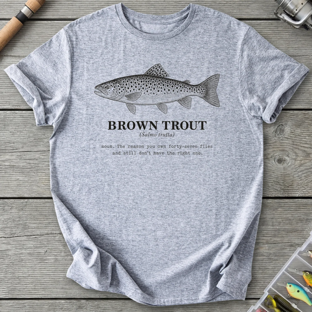 BROWN TROUT Definition T-Shirt in Sport Grey | River Giants Club