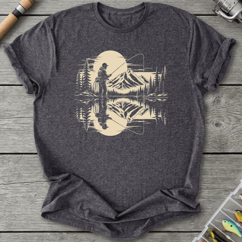 Calm Fishing Silhouette T-Shirt in Dark Heather Grey | River Giants Club