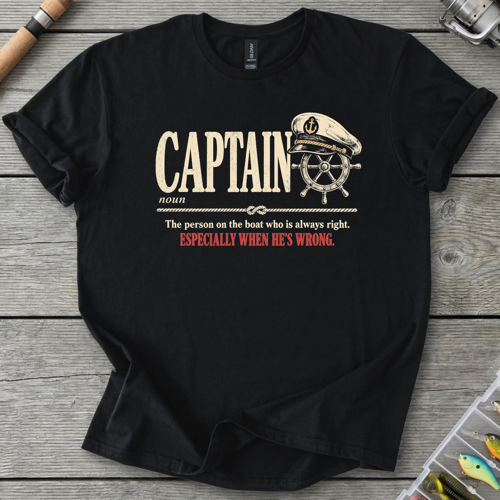 CAPTAIN Definition T-Shirt in Black | River Giants Club