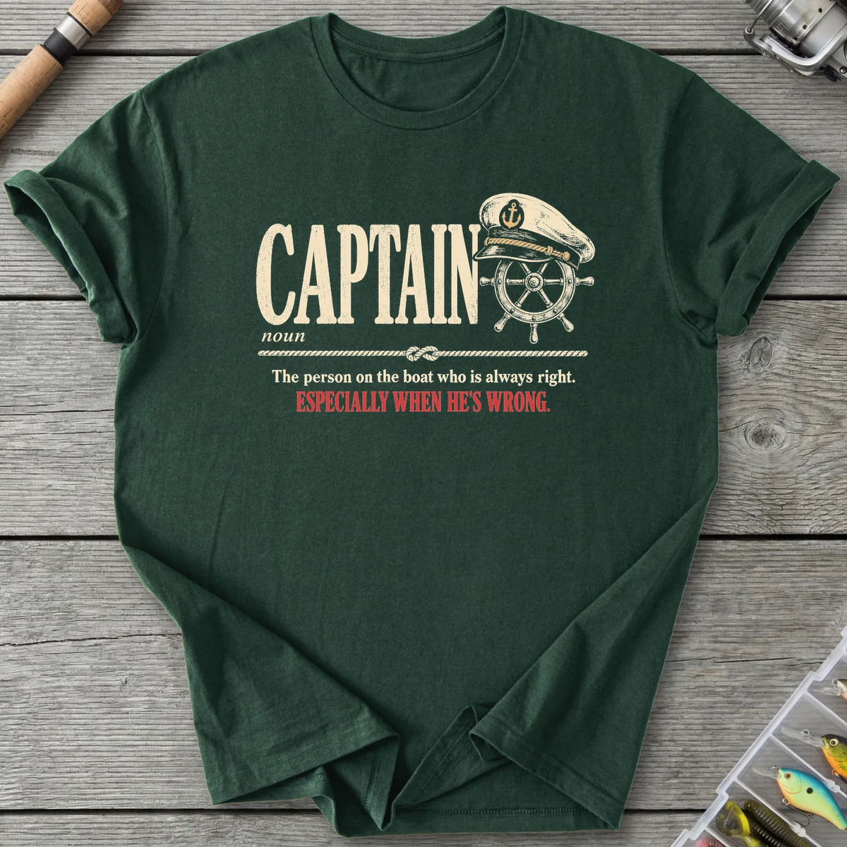 CAPTAIN Definition T-Shirt in Forest Green | River Giants Club