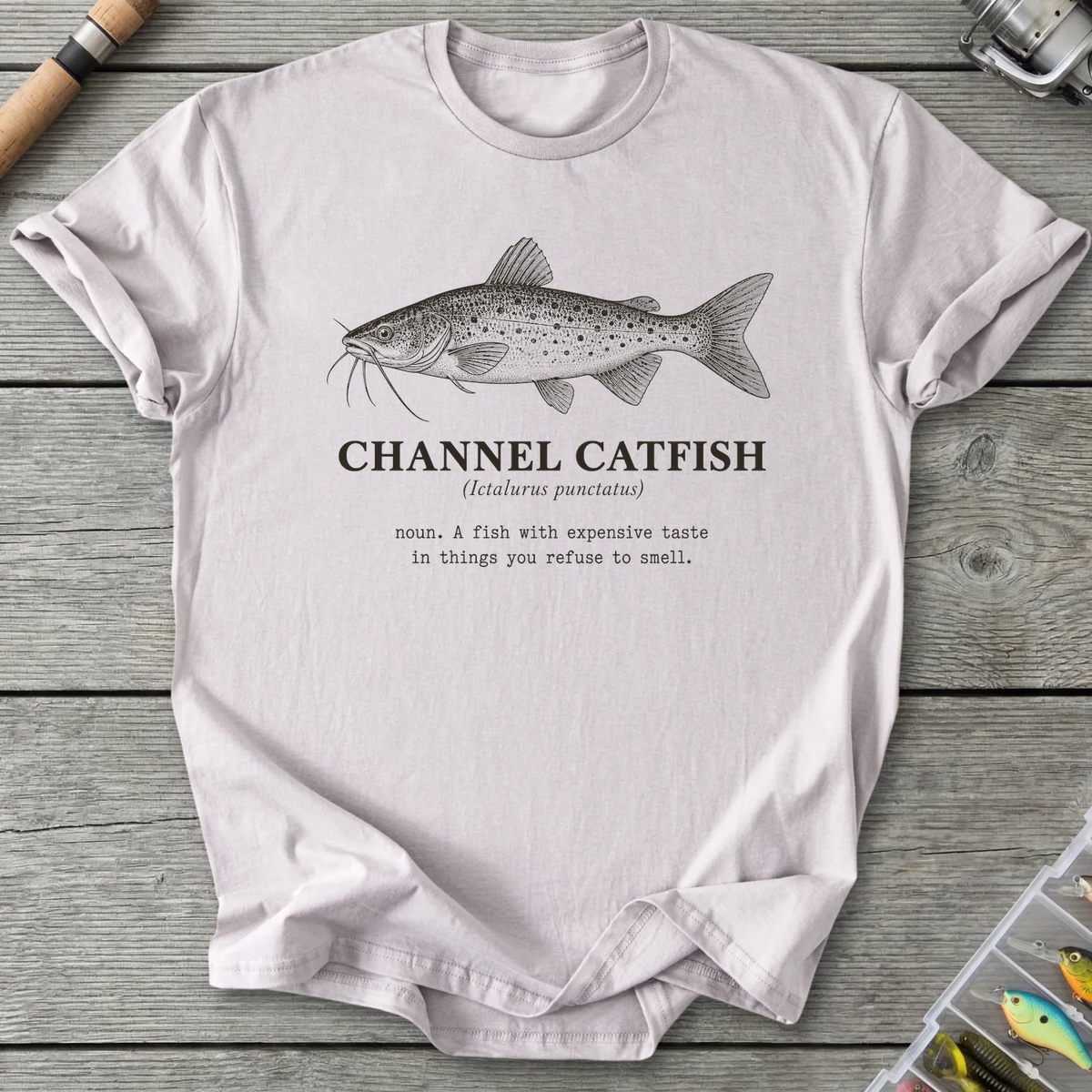 CHANNEL CATFISH Definition T-Shirt in Ice Grey | River Giants Club