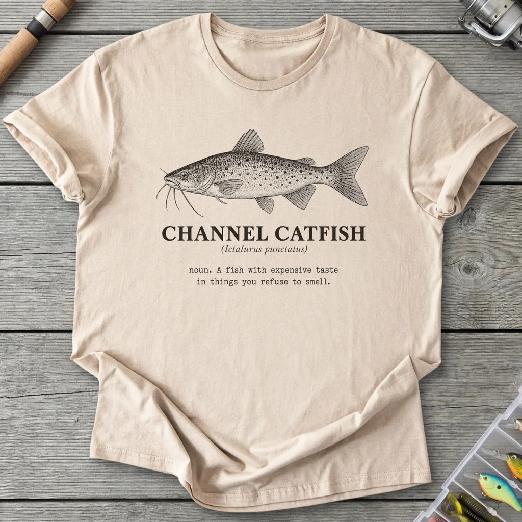 CHANNEL CATFISH Definition T-Shirt in Sand | River Giants Club
