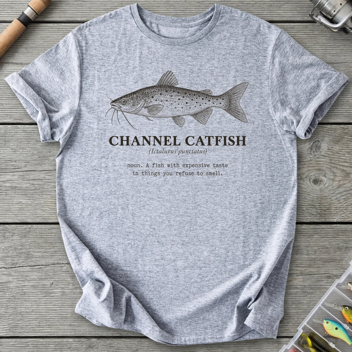 CHANNEL CATFISH Definition T-Shirt in Sport Grey | River Giants Club