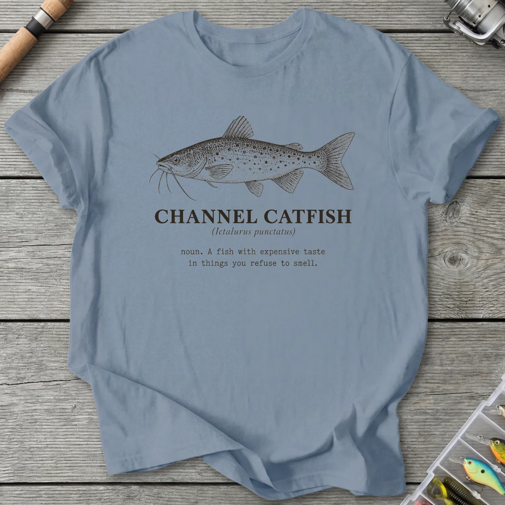 CHANNEL CATFISH Definition T-Shirt in Stone Blue | River Giants Club