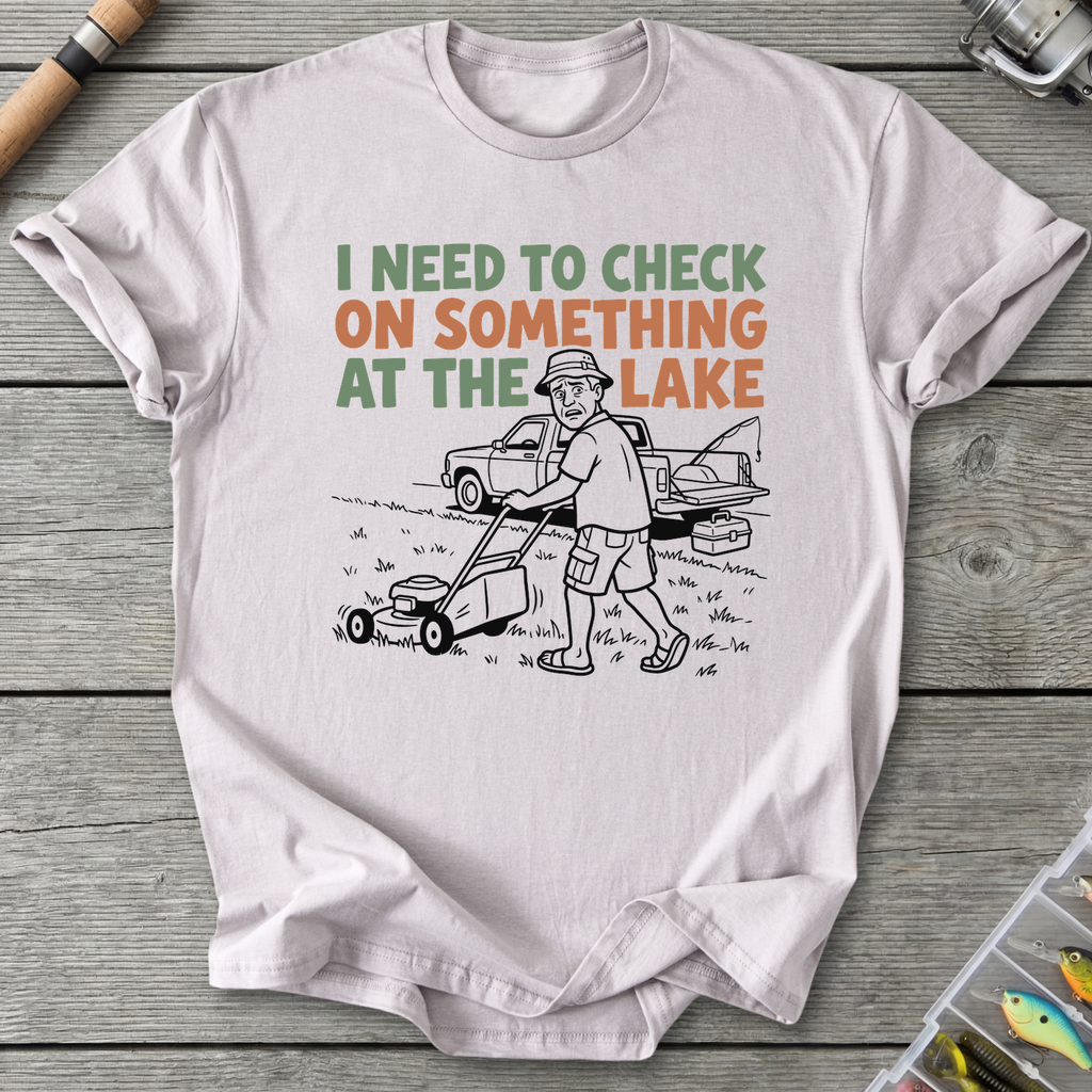 Check the Lake Fishing Excuse T-Shirt in Ice Grey | River Giants Club