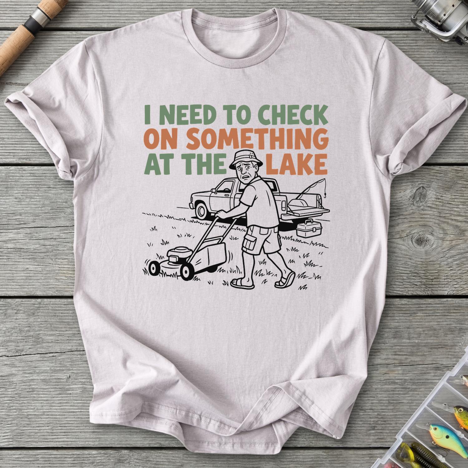 Check the Lake Fishing Excuse T-Shirt in Ice Grey | River Giants Club
