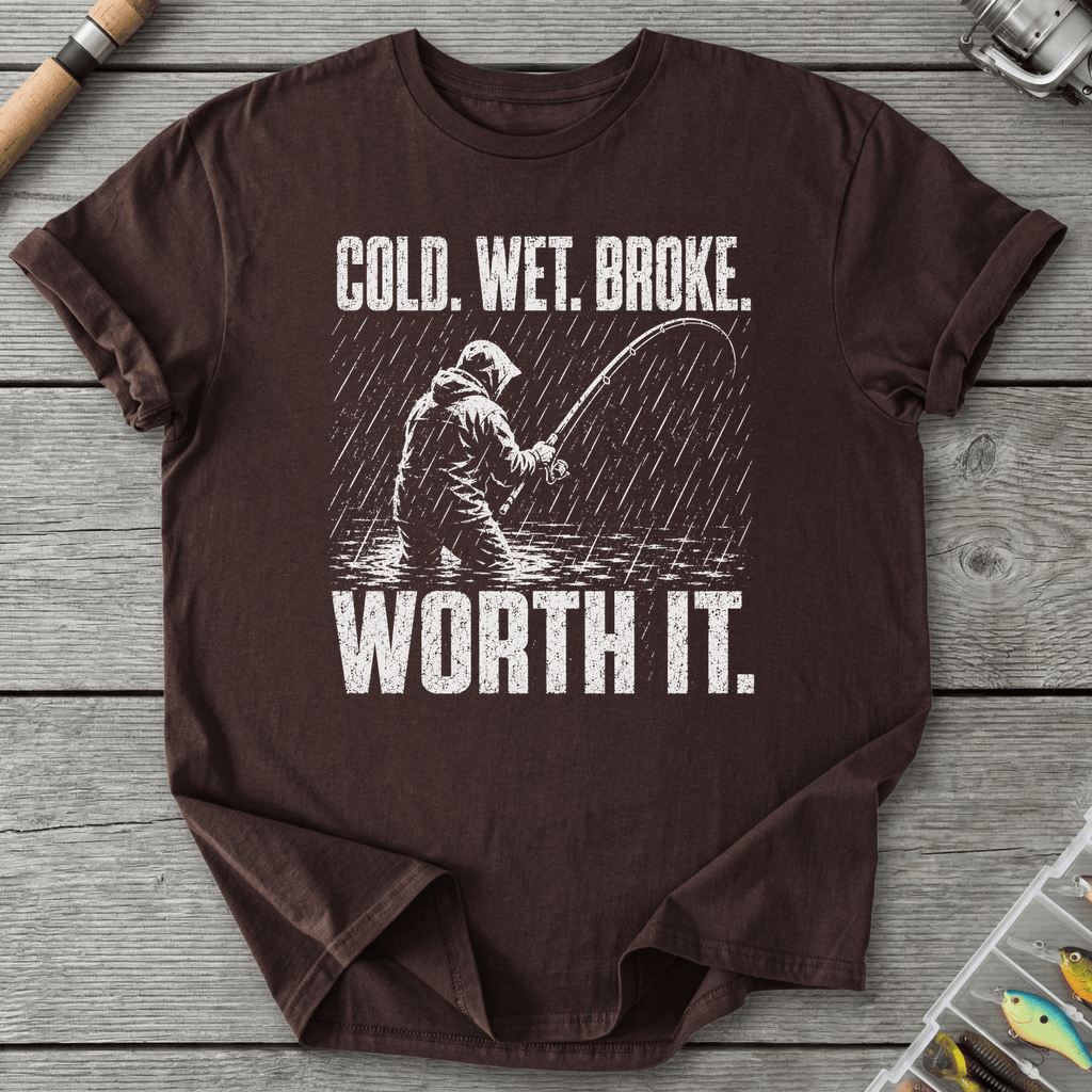 Cold Wet Broke T-Shirt in Dark Chocolate | River Giants Club