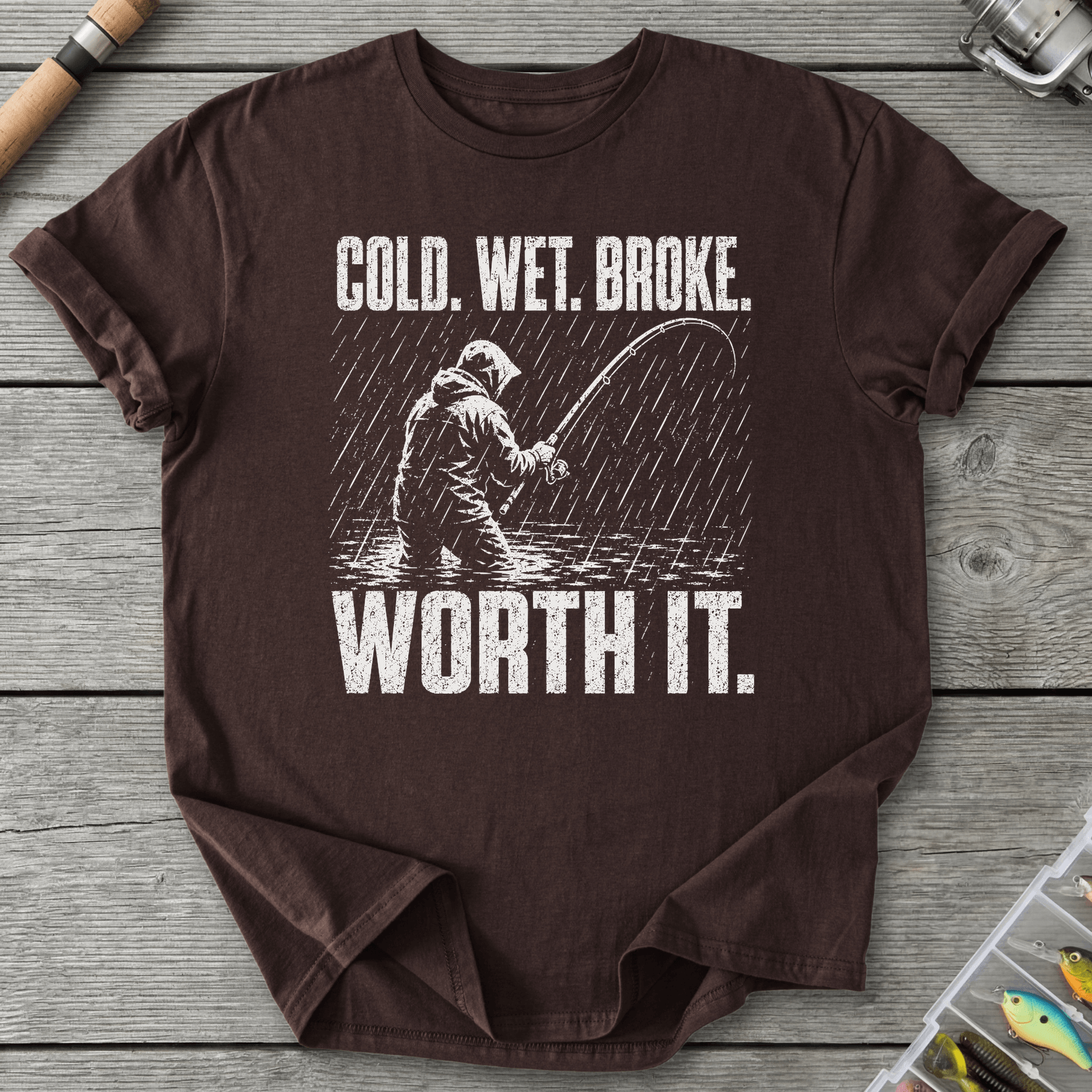 Cold Wet Broke T-Shirt in Dark Chocolate | River Giants Club