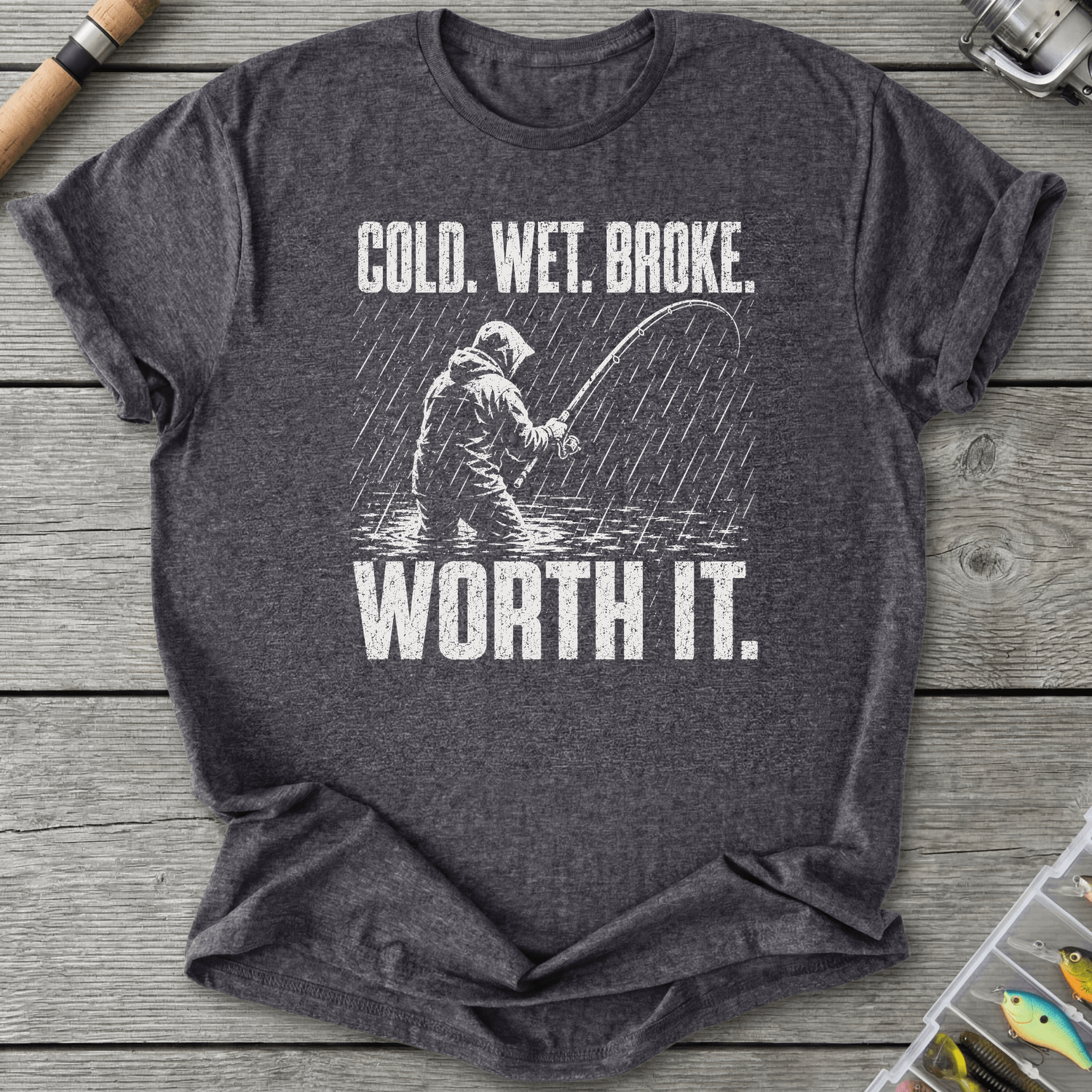 Cold Wet Broke T-Shirt in Dark Heather Grey | River Giants Club