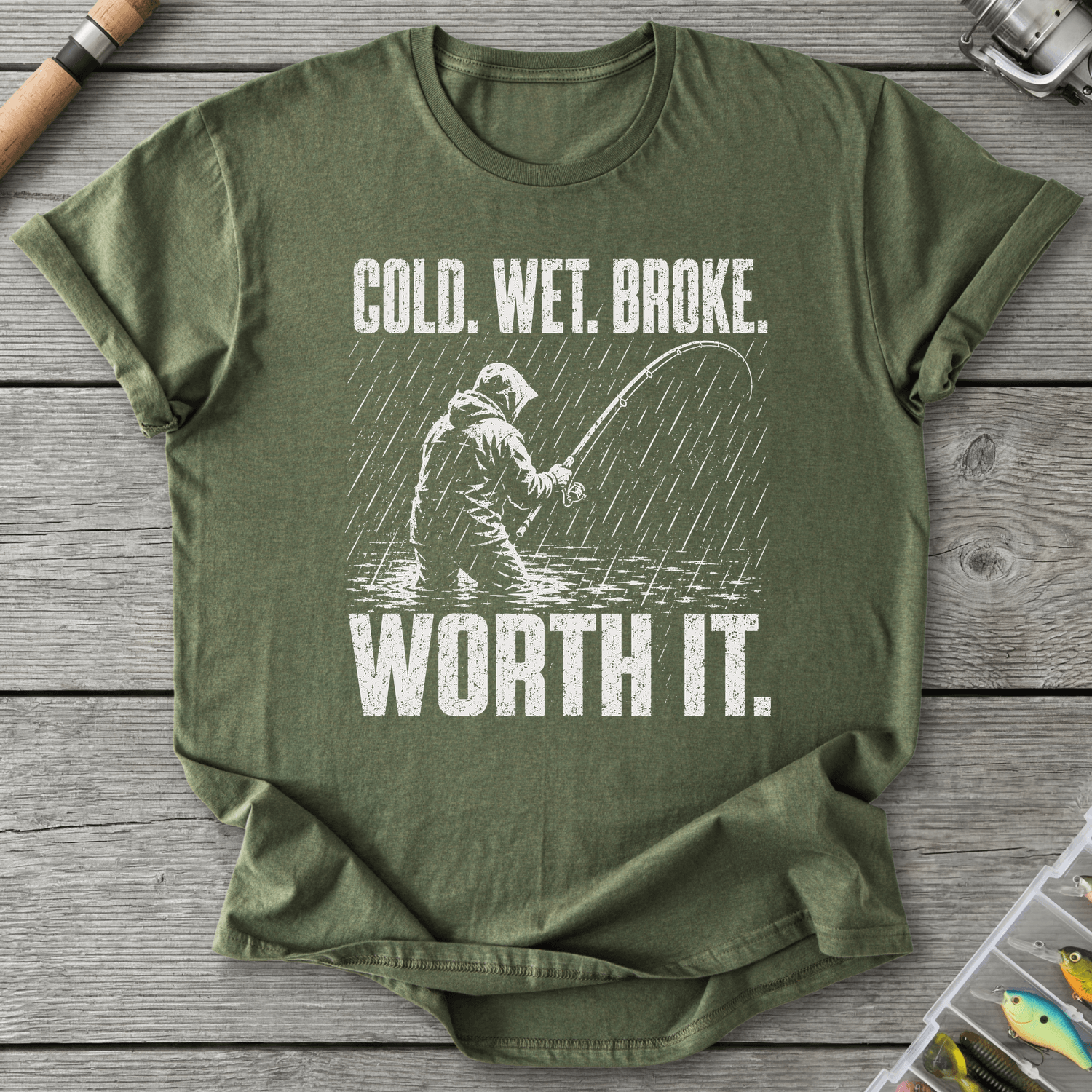 Cold Wet Broke T-Shirt in Military Green | River Giants Club