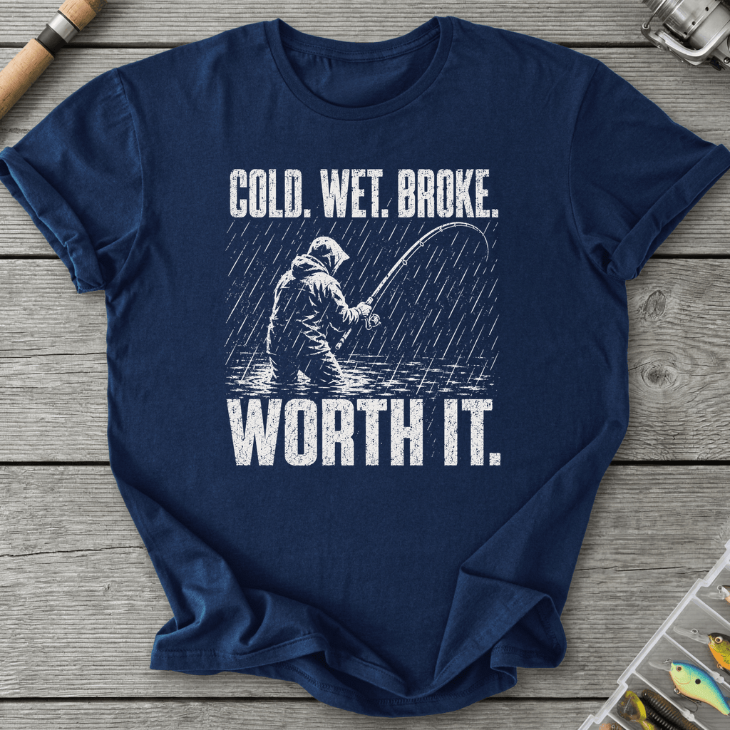 Cold Wet Broke T-Shirt in Navy | River Giants Club
