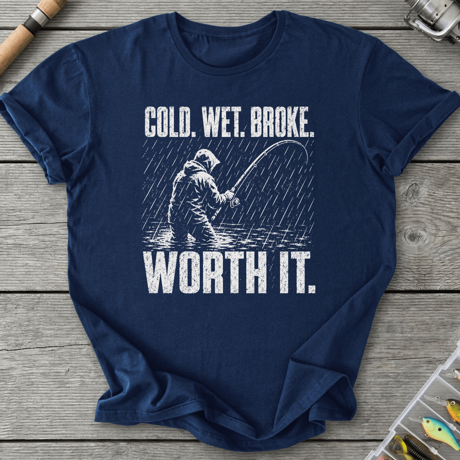 Cold Wet Broke T-Shirt in Navy | River Giants Club
