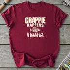 Crappie Happens T-Shirt in Maroon | River Giants Club
