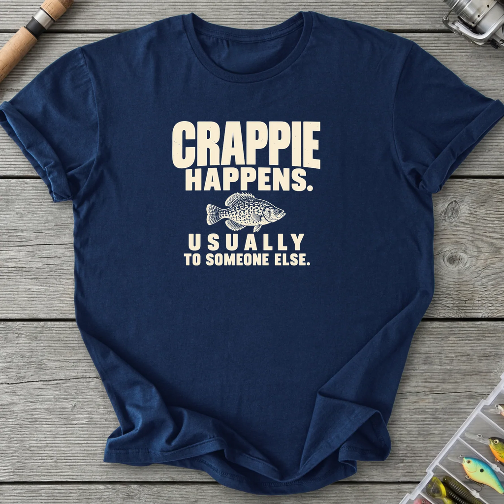 Crappie Happens T-Shirt in Navy | River Giants Club