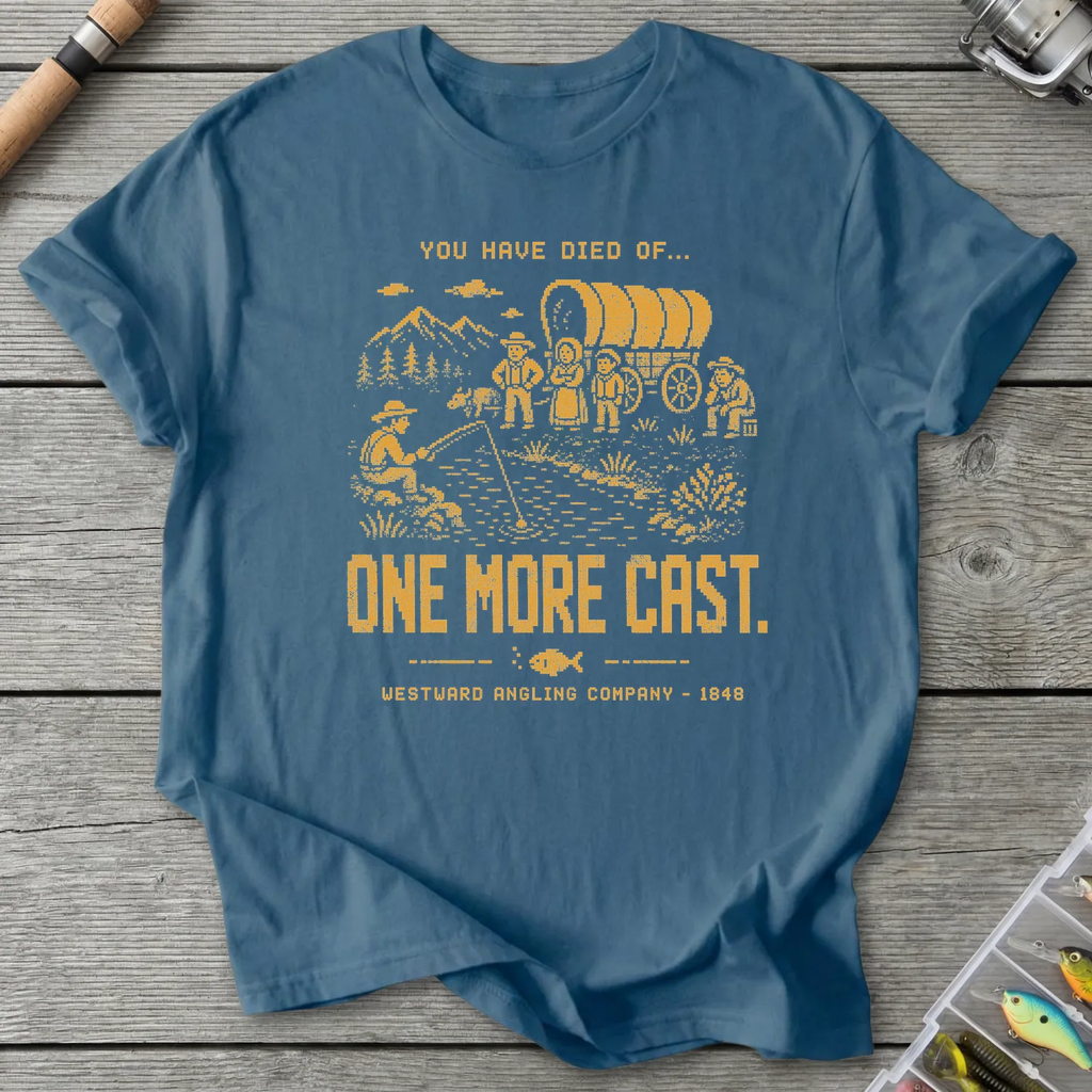 Died of One More Cast T-Shirt in Indigo Blue | River Giants Club