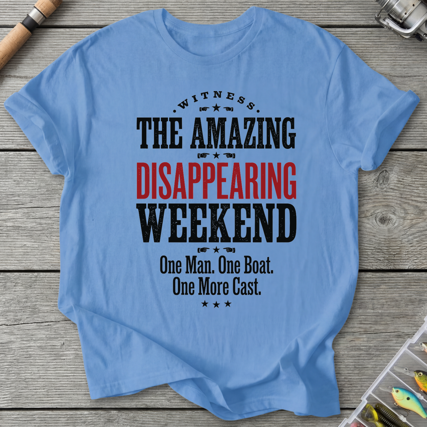 Disappearing Weekend One More Cast T-Shirt in Carolina Blue | River Giants Club