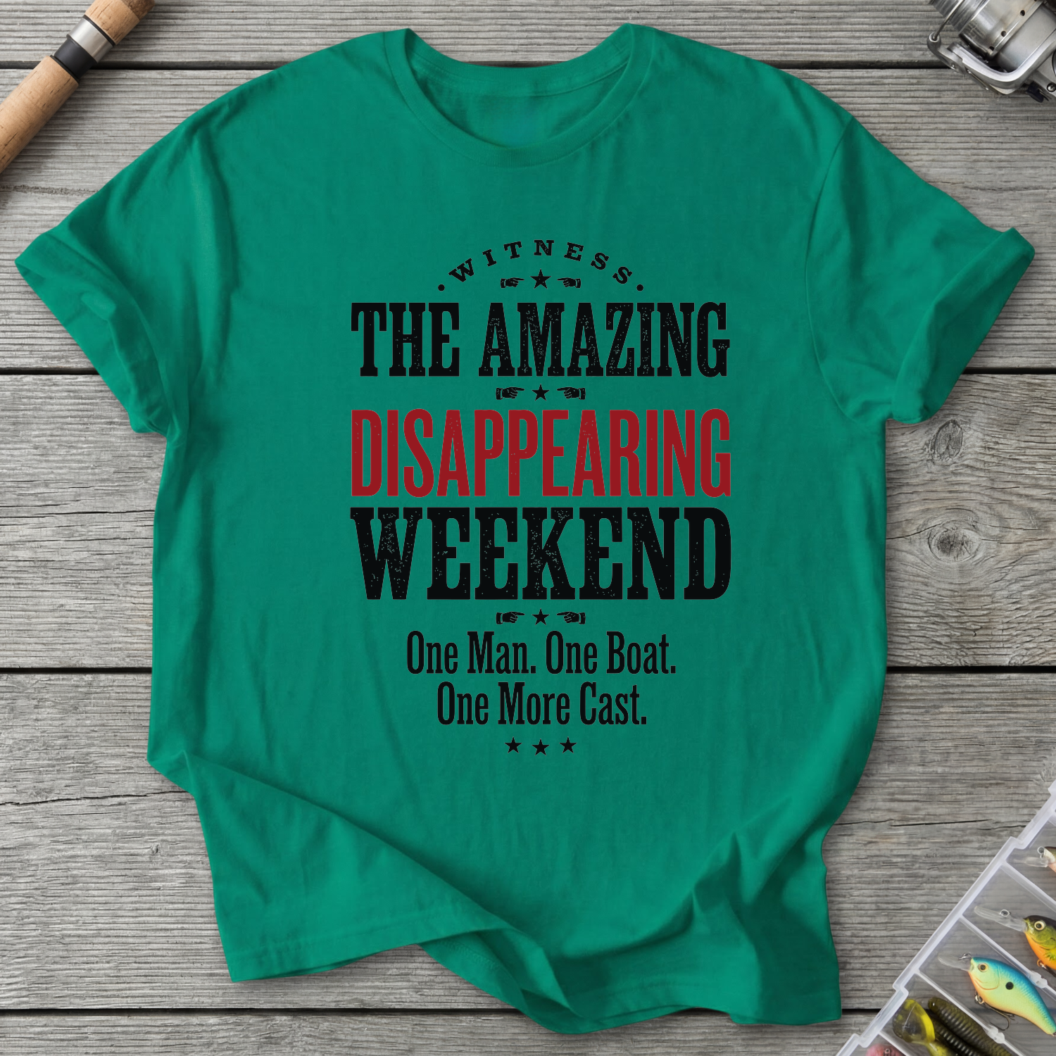 Disappearing Weekend One More Cast T-Shirt in Kelly Green | River Giants Club