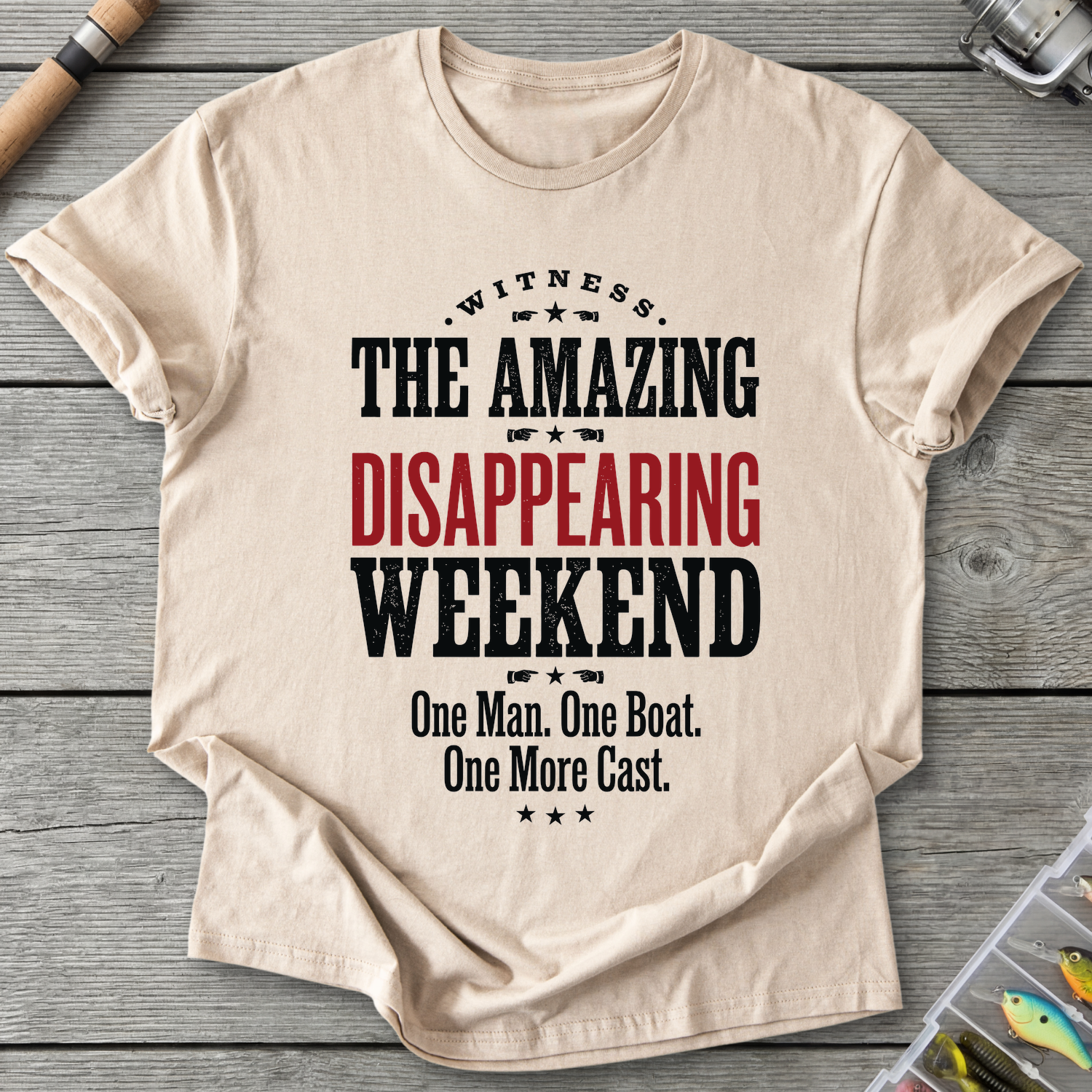 Disappearing Weekend One More Cast T-Shirt in Sand | River Giants Club