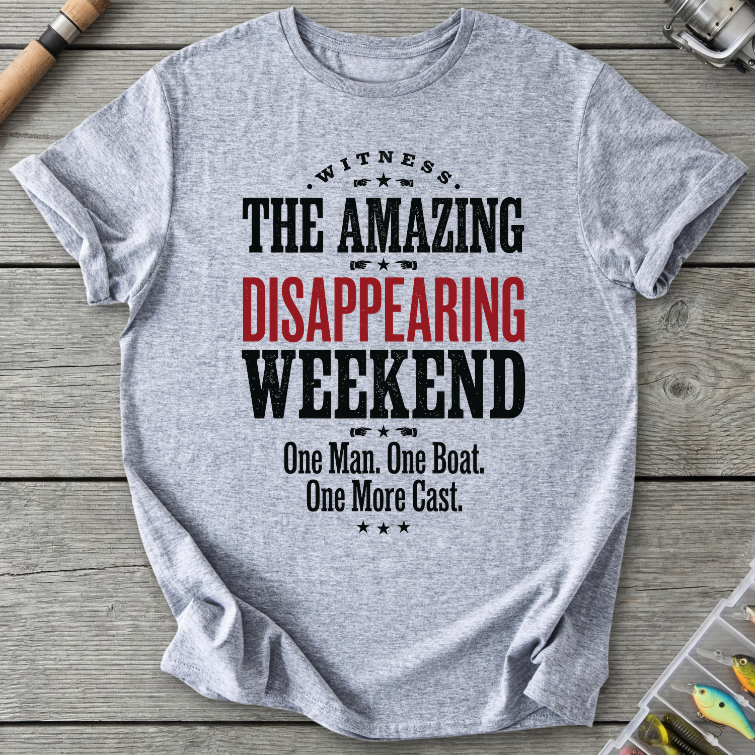Disappearing Weekend One More Cast T-Shirt in Sport Grey | River Giants Club