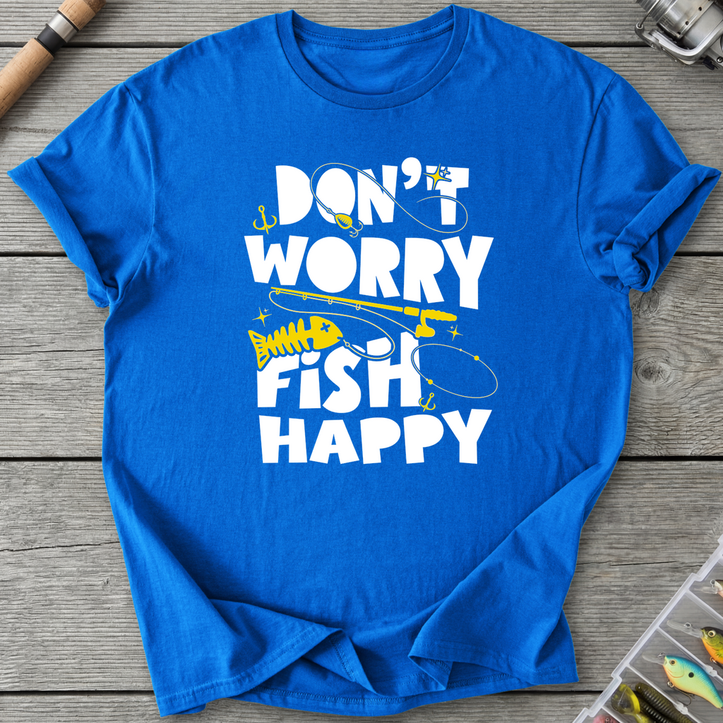 Don't Worry Fish Happy T-Shirt in Royal | River Giants Club
