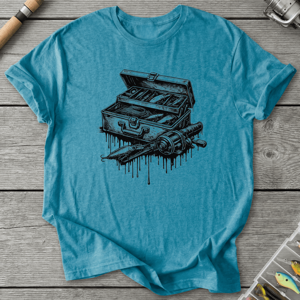 Drip Fishing Gear T-Shirt in Heather Galapagos Blue | River Giants Club