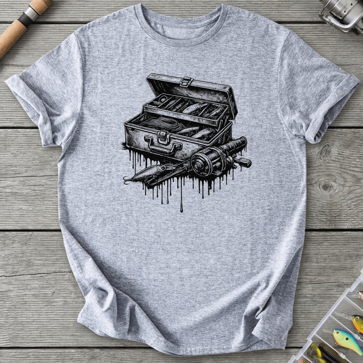 Drip Fishing Gear T-Shirt in Sport Grey | River Giants Club