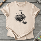 Dripping Ink Fishing Reel T-Shirt in Sand | River Giants Club